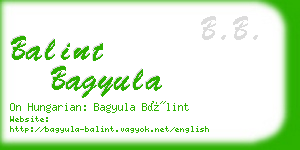 balint bagyula business card